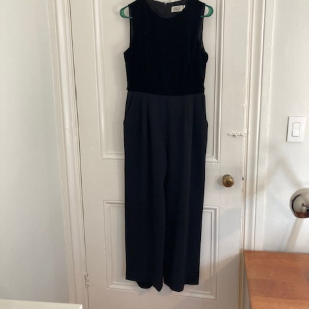 Eliza J. Velvet bodice black jumpsuit.